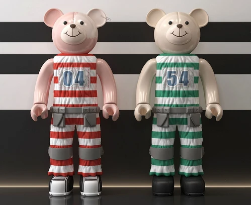 现代卡通熊雕塑摆件3d模型