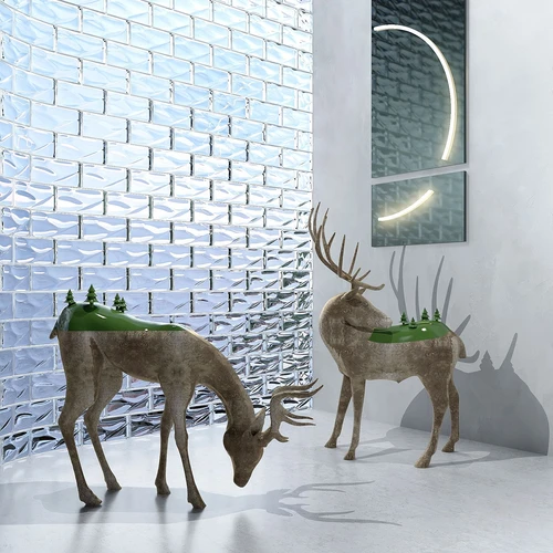 现代鹿雕塑摆件3d模型