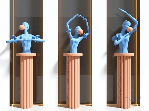 现代芭蕾舞女孩雕塑摆件3d模型