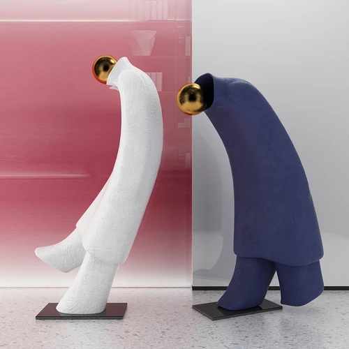 现代抽象人物雕塑摆件3d模型