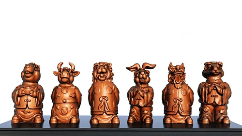 新中式十二生肖雕塑摆件3d模型