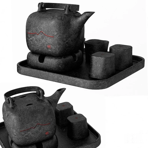 新中式茶杯茶壶茶具3d模型
