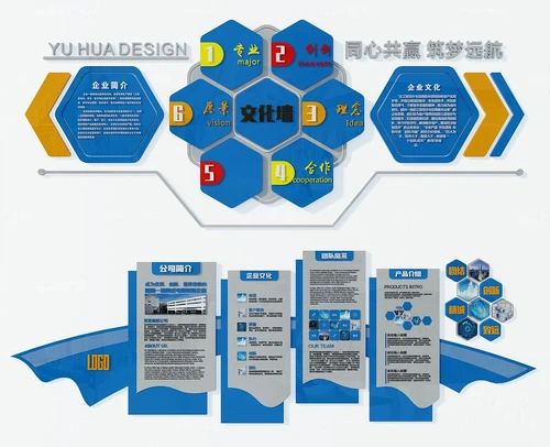 现代企业文化宣传栏3d模型