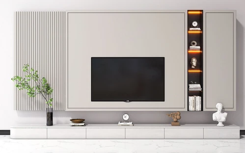 现代电视背景墙3d模型
