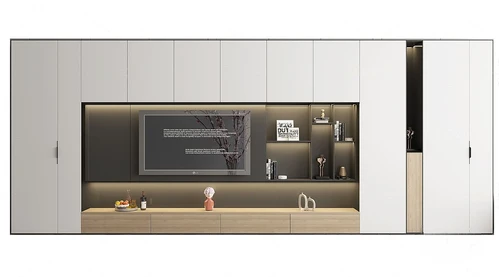 现代电视背景墙3d模型