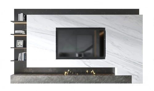 现代大理石电视背景墙3d模型