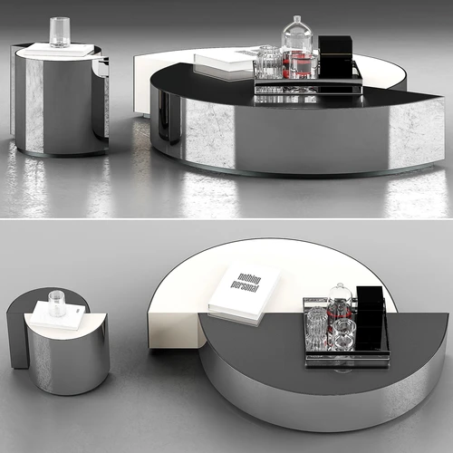 Minotti 现代圆形金属茶几边几