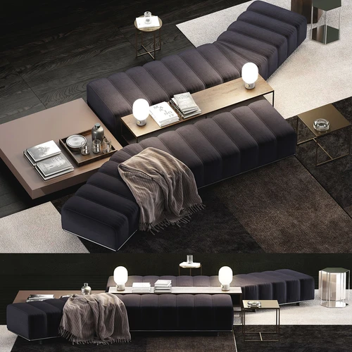 Minotti 现代沙发凳茶几组合