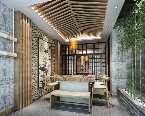 新中式火锅店包间