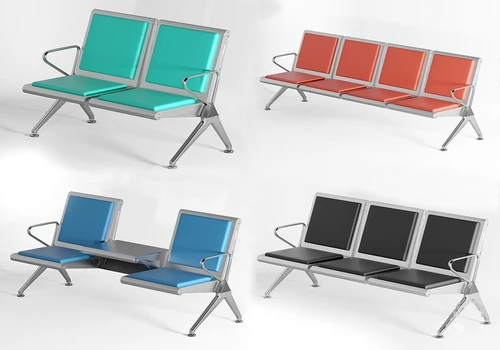 现代公共连排椅等候椅3d模型