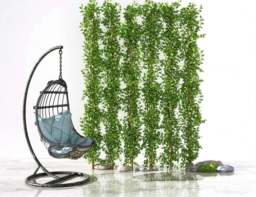 现代金属吊椅植物3d模型