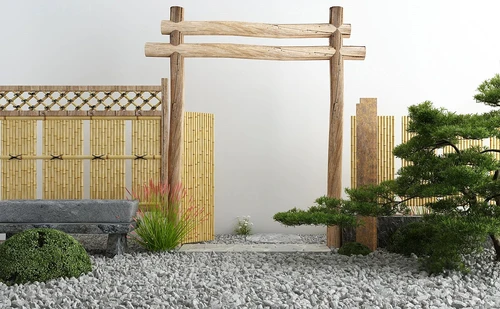 自然风农家乐院墙景观小品