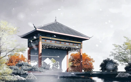中式古建凉亭景观亭