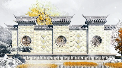 中式徽派景观墙