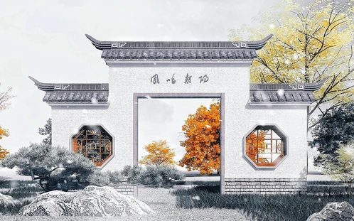 中式园林景观墙