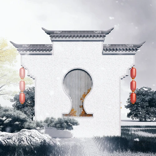 中式影壁墙景观墙