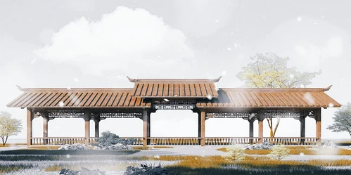中式古建景观长廊