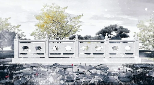 中式荷花池石栏杆围栏护栏