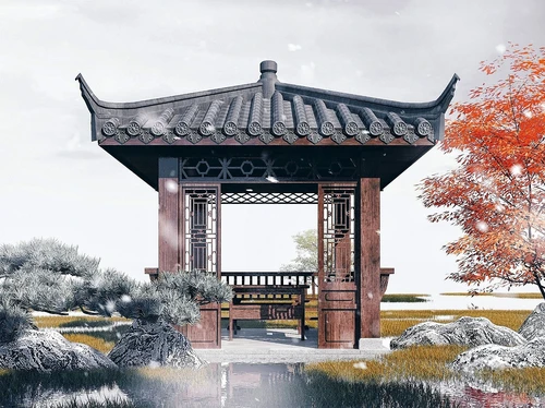 中式凉亭景观亭