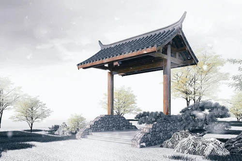 中式古建凉亭景观亭