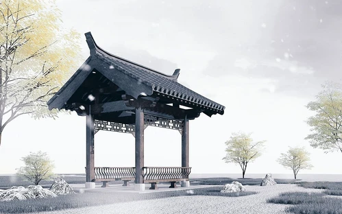 中式古建凉亭景观亭