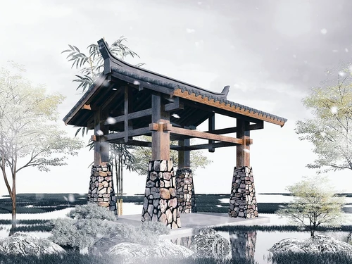 中式古建景观亭