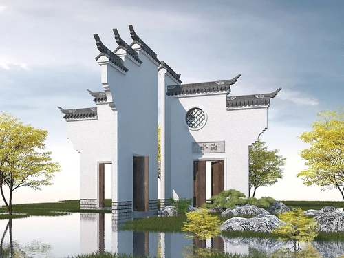 中式徽派园林景观墙