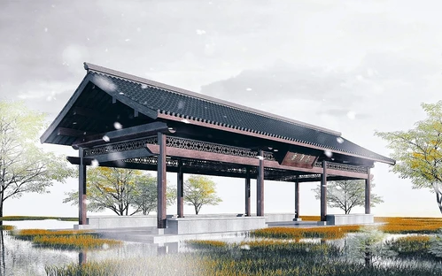中式古建休闲长廊