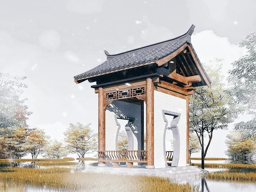 中式古建凉亭景观亭