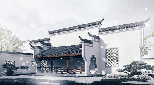 中式古建休闲长廊
