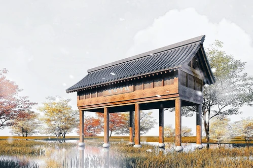 中式古建景观长廊