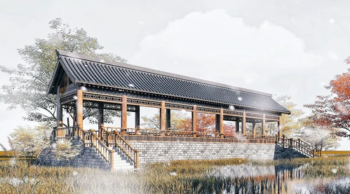 中式古建景观长廊