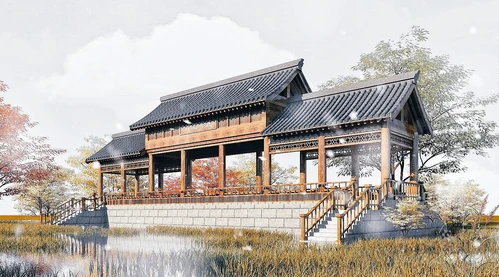 中式古建景观长廊