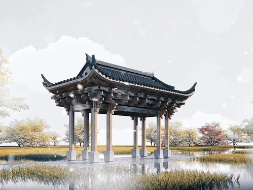 中式古建凉亭