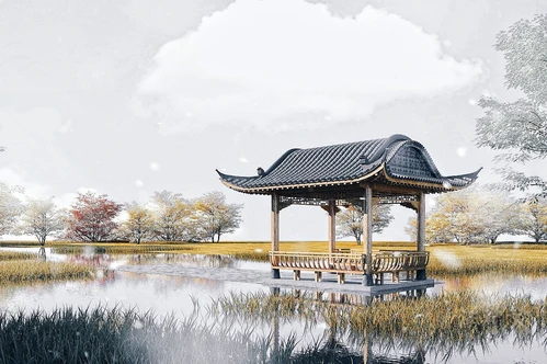 中式古建凉亭