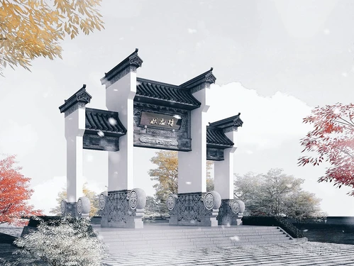中式徽派牌坊