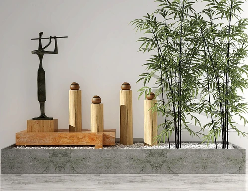 新中式竹子雕塑园艺小品