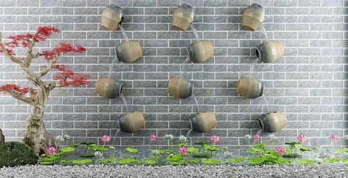 新中式荷花池水景小品