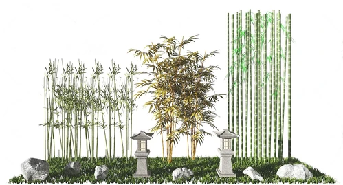 新中式竹子草坪灯景观小品
