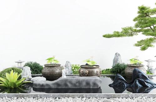 新中式禅意水景小品