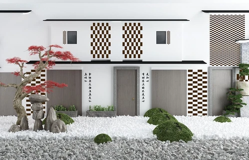 新中式枯山水景观小品