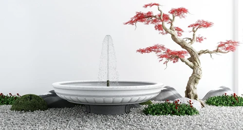 新中式喷泉水景小品
