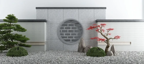 新中式松树山石景观小品