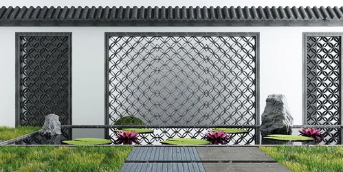 新中式院墙荷花池水景小品