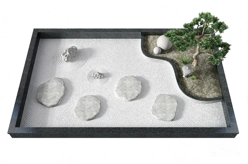 新中式石头松树小品