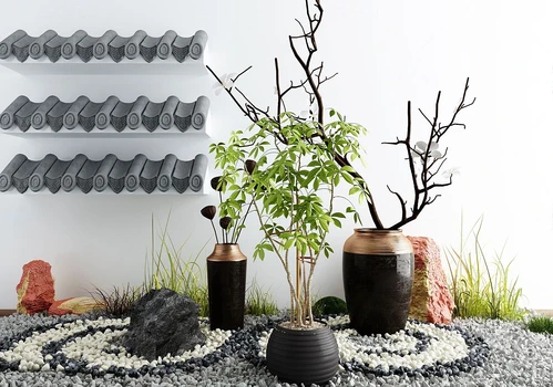 新中式假山盆栽园艺小品