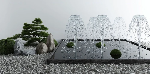 新中式喷泉水景小品