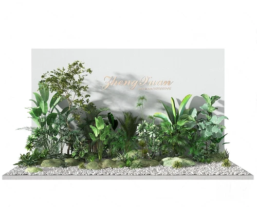 现代绿植花草小品