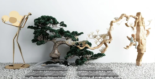 日式庭院树艺雕塑小品