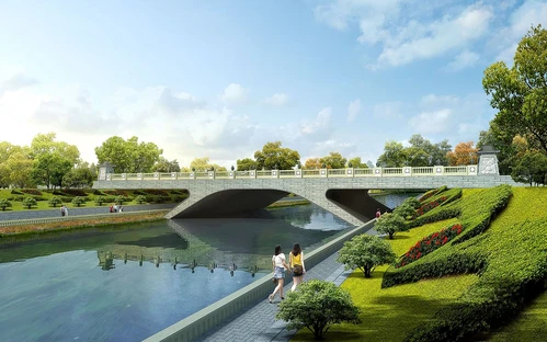 新中式跨河大桥